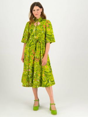 Květinové šaty Blutsgeschwister zelené