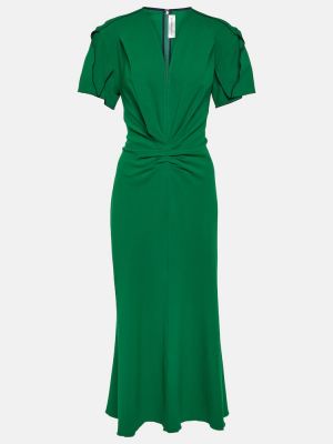 Rochie midi de lână Victoria Beckham verde