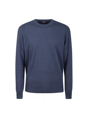 Sweter z okrągłym dekoltem K-way niebieski