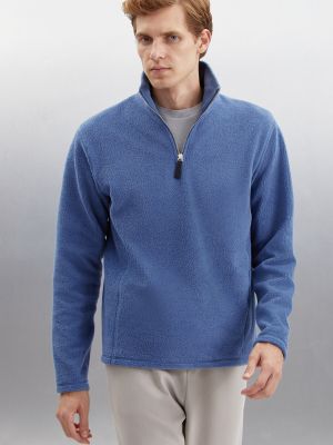 Iš natūralios odos fliso džemperis su užtrauktuku Grimelange