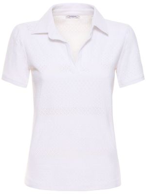 Поло тениска с дантела L'etoile Sport бяло