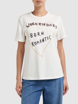 Džerzej bavlnené tričko s potlačou Weekend Max Mara