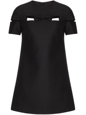 Jedwabna sukienka z kokardką wełniana Valentino Garavani czarna