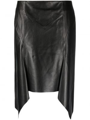 Асиметрична кожена пола Isabel Marant черно