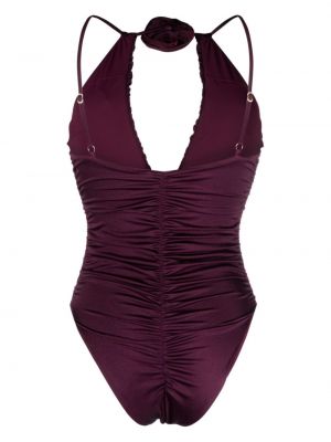 Gėlėtas maudymosi kostiumėlis Noire Swimwear violetinė