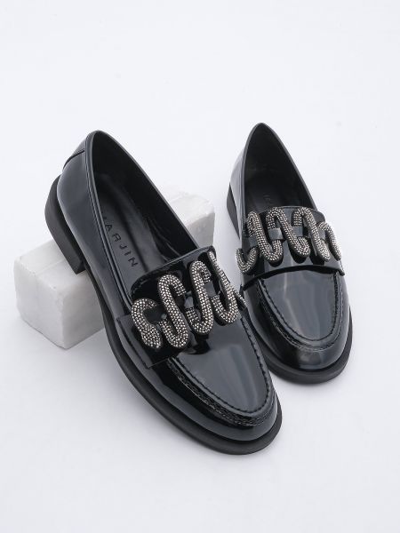Kožne cipele od lakirane kože casual Marjin crna