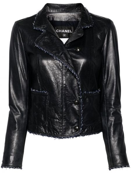 Δερμάτινο μπουφάν tweed Chanel Pre-owned