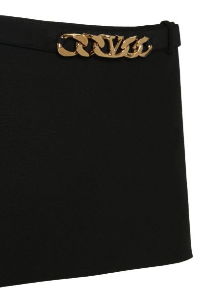 Копринени вълнени шорти Valentino черно