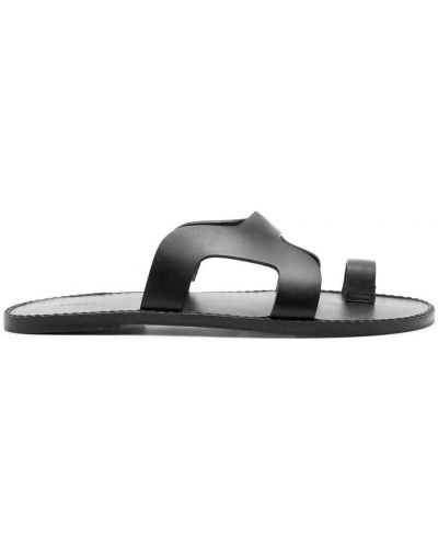 Kožené sandále s otvorenou špičkou Osklen čierna