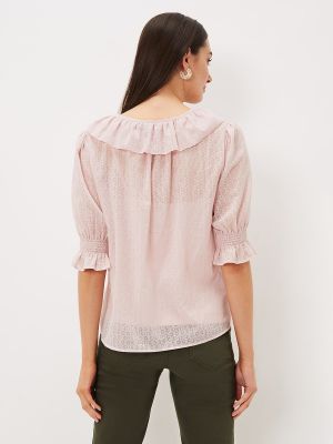 Блузка с v-образным вырезом с рюшами Phase Eight розовая