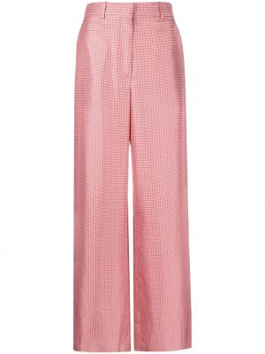 Pantaloni de mătase cu imagine cu imprimeu geometric Lanvin
