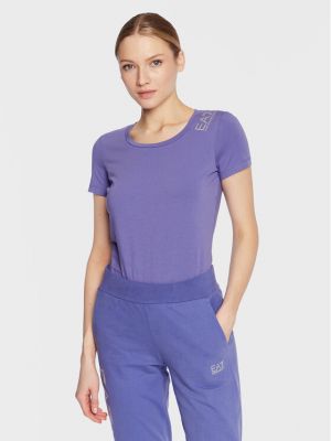 Marškinėliai Ea7 Emporio Armani violetinė