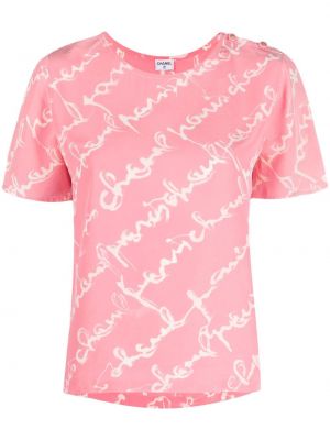 Tricou de mătase Chanel Pre-owned roz