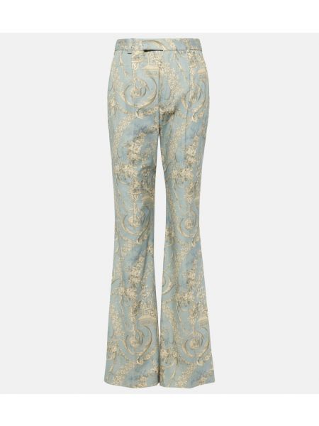 Хлопковые брюки с высокой талией с принтом Vivienne Westwood синие