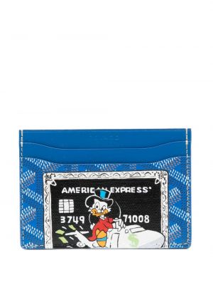 Πορτοφόλι με σχέδιο Goyard μπλε