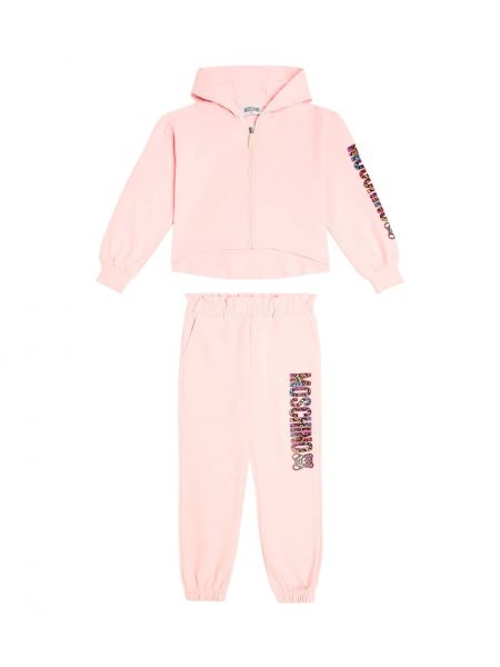 Trøje bomuld tracksuit for piger Moschino Kids pink