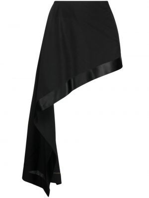 Vlněné sukně s vysokým pasem na zip Sacai - černá