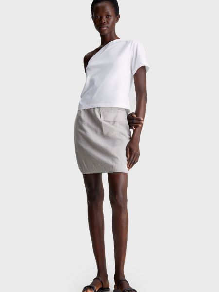 Белая нейлоновая юбка мини из вискозы Calvin Klein