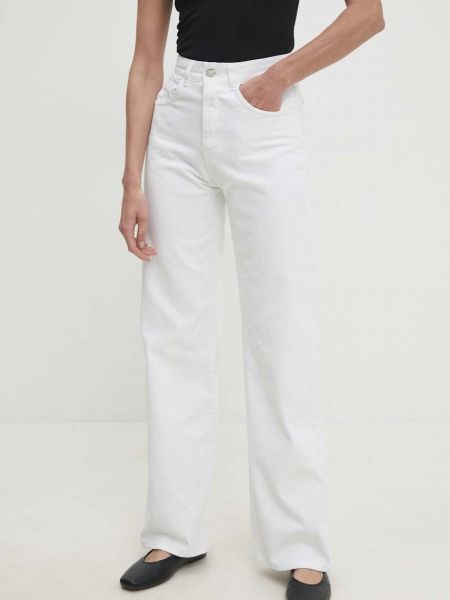 Proste jeansy z wysoką talią Answear Lab białe