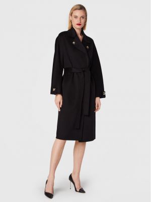 Vlněný zimní kabát Elisabetta Franchi černý