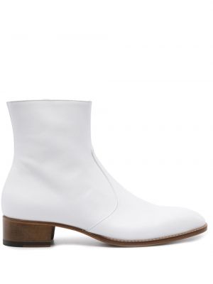 Kožené kotníkové boty Scarosso bílé