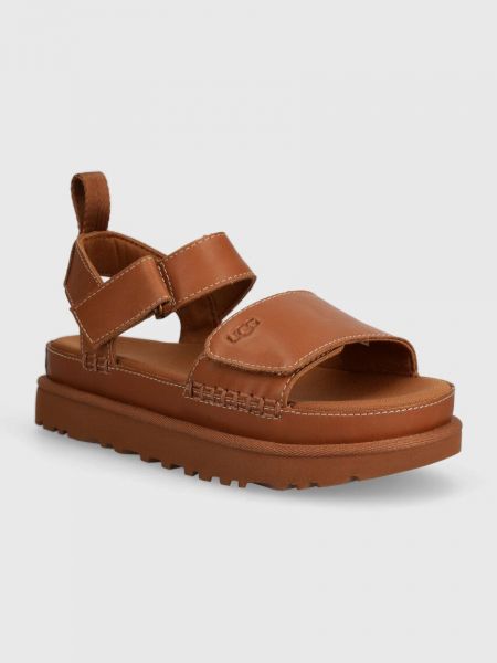 Sandale din piele cu platformă Ugg maro