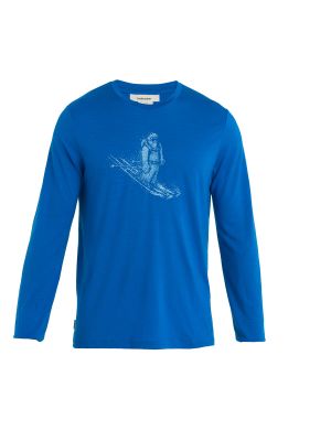 Tričko s dlhými rukávmi Icebreaker modrá