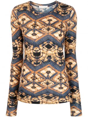 Bluza bawełniana z nadrukiem w abstrakcyjne wzory Ulla Johnson niebieska