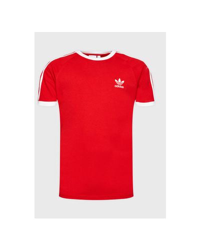 Pruhované priliehavé tričko Adidas červená