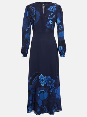 Květinové midi šaty Etro modré