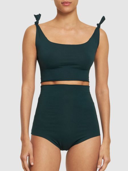 Bikini de algodón de tela jersey Isole & Vulcani verde