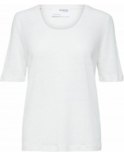 Тениска Selected Femme Curve бяло