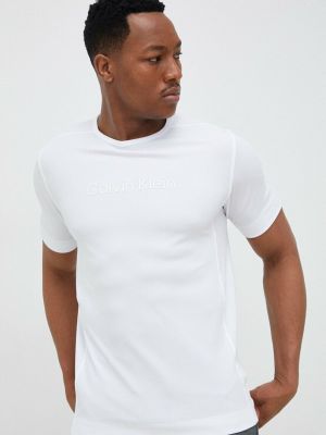 Тениска с дълъг ръкав с принт Calvin Klein Performance бяло