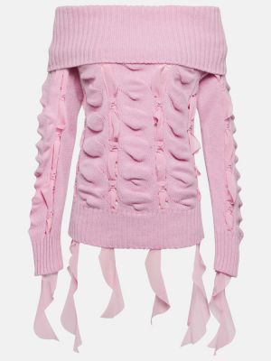 Vilnonis megztinis Blumarine rožinė