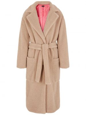 Fleecový kabát Armani Exchange hnědý