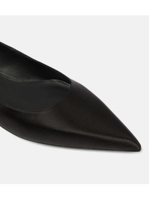 Szatén balerina cipők Ferragamo fekete