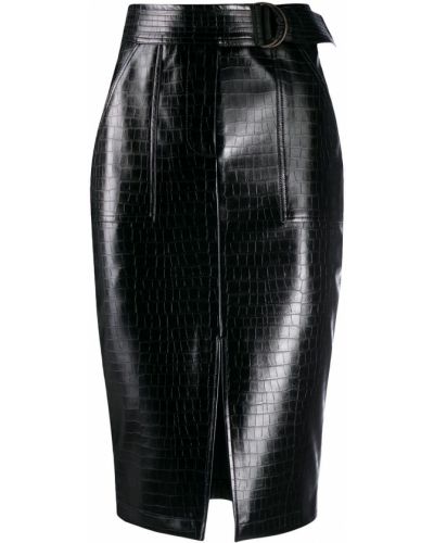 Falda de tubo de cuero Liu Jo negro