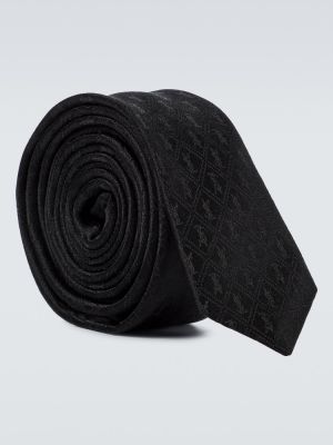 Μεταξωτή γραβάτα Saint Laurent μαύρο
