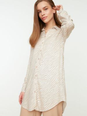 Плетена риза с принт зебра Trendyol
