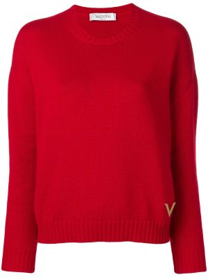 Jersey de cachemir de tela jersey con estampado de cachemira Valentino rojo