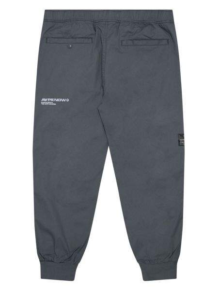 Pantalon en coton avec applique Aape By *a Bathing Ape® gris