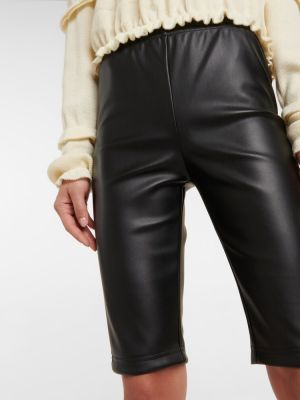 Usnjene kratke hlače iz umetnega usnja Mm6 Maison Margiela črna