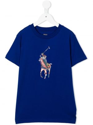 T-shirt för tjejer Ralph Lauren Kids blå