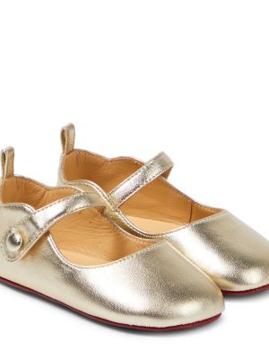 Ballerinasko for jenter Christian Louboutin Kids gull