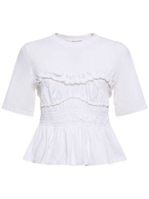 T-shirt di cotone in jersey Cecilie Bahnsen bianco