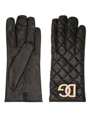 Кожаные перчатки Dolce & Gabbana черные