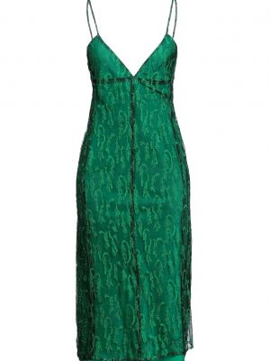 Платье миди Victoria Beckham зеленое
