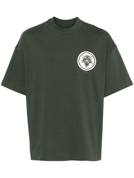 Bavlněné tričko Emporio Armani zelené