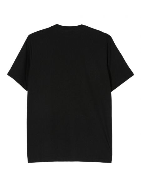Raštuotas medvilninis marškinėliai Ps Paul Smith juoda