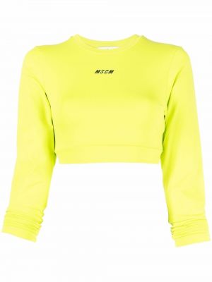 Trykt crop top Msgm gul